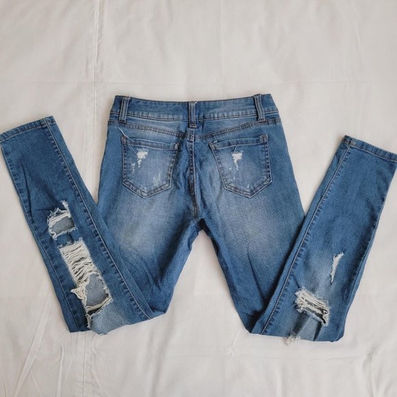 Wax Jean Distressed Blue Jeans - Picture 7 of 7